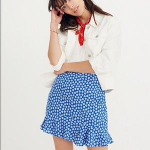 NWTS MADEWELL Ruffle Edge Skirt In Mini Daisy